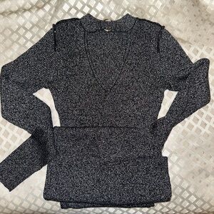 Silver Knitted Pencil Dress 7-9 size